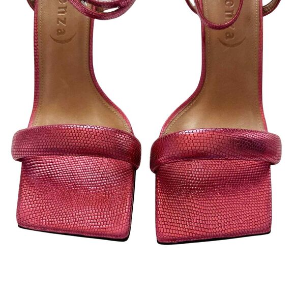 Anthropologie Strappy Metallic Heels 10 Pink NEW - Picture 4 of 8